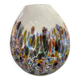 Contemporary murrine murano glass style with multicolored vase
