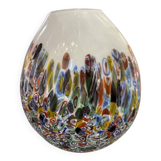 Vase style contemporain en verre de murrine murrine multicolore