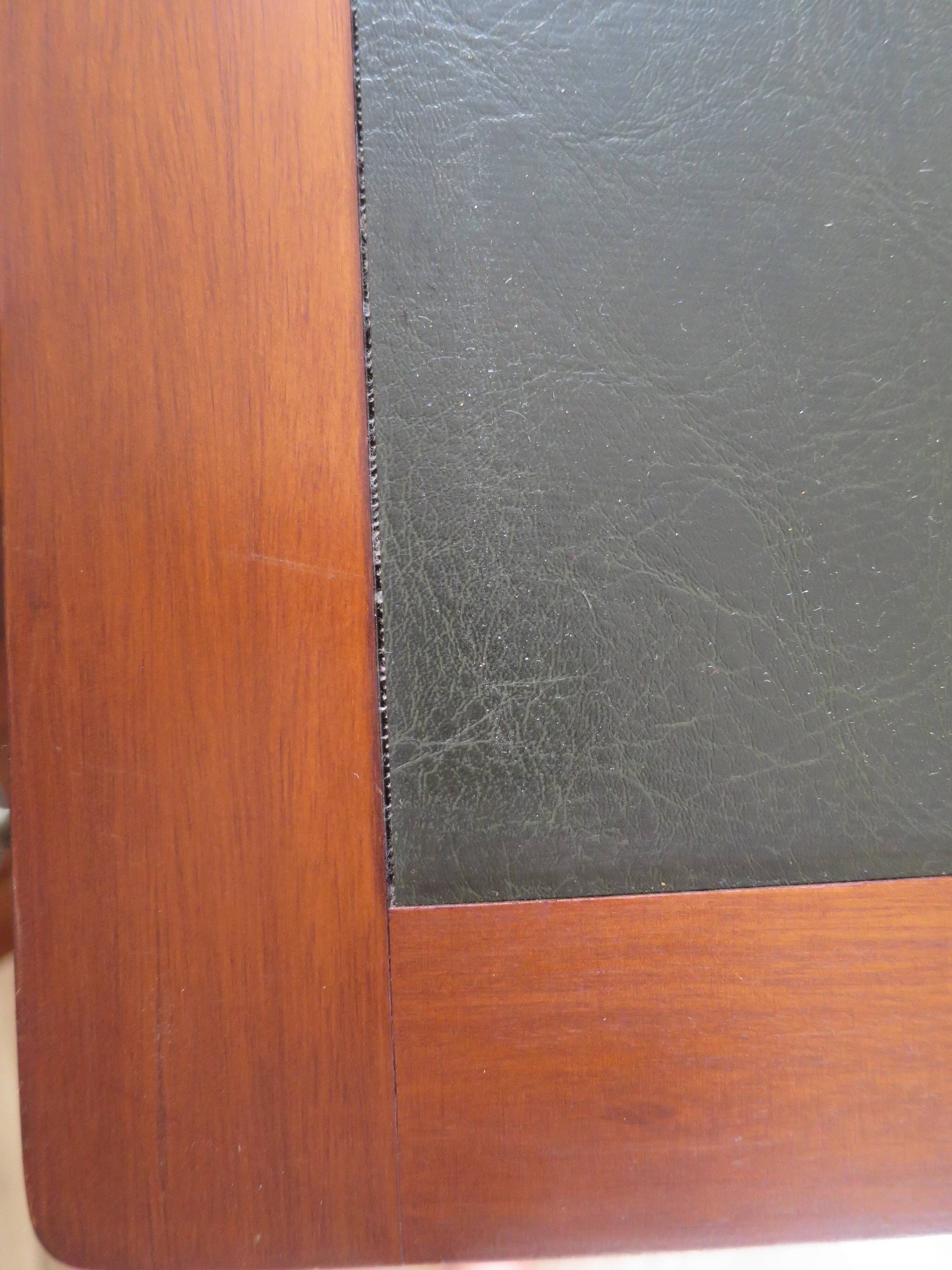 minister's desk - 2 drawers - solid wood - faux leather writing pad - Louis Philippe