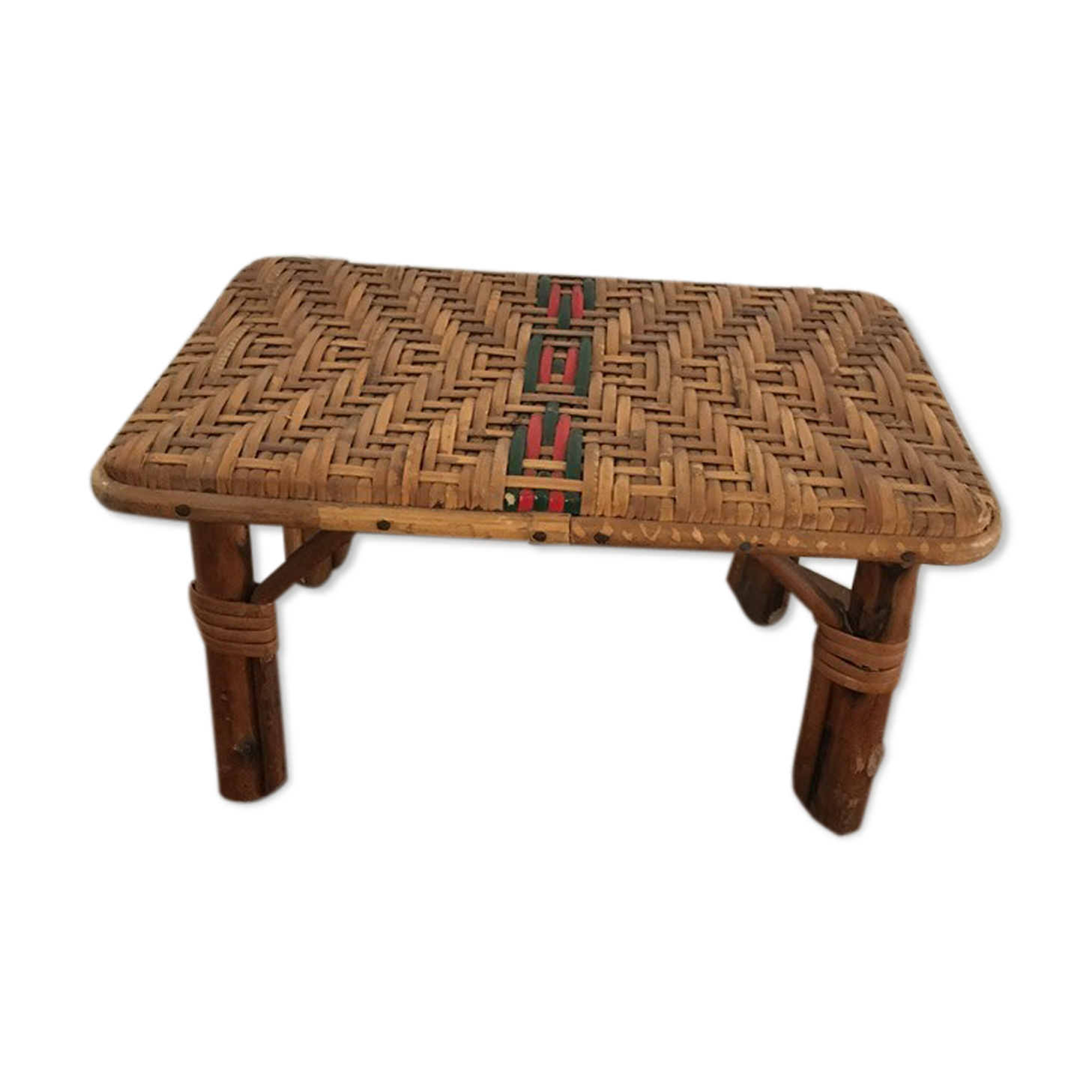 Foot rest in vintage rattan