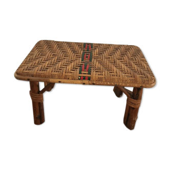 Foot rest in vintage rattan