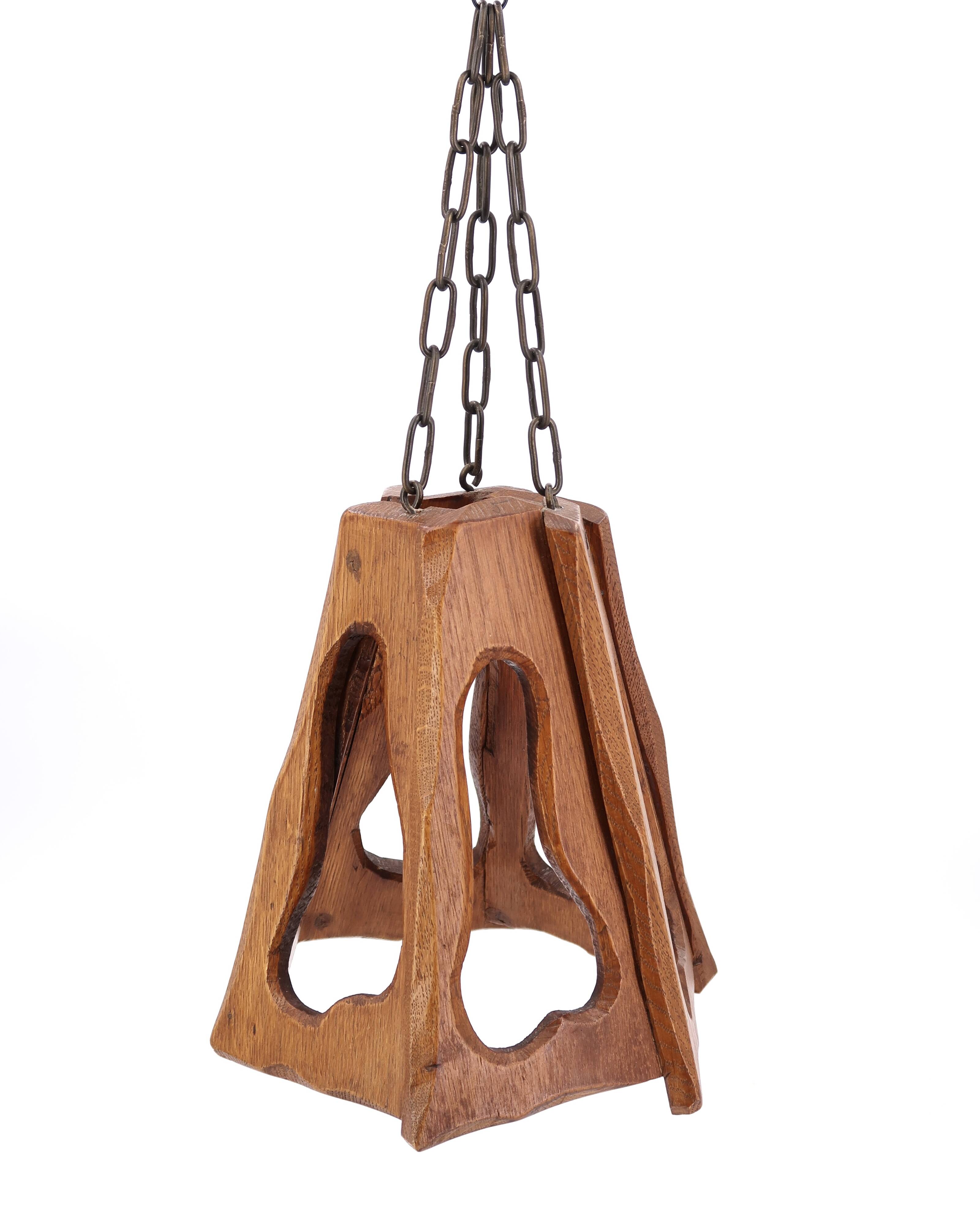 Asymmetrical wooden pendant light, 70s