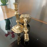 Pair of gilded bronze candlesticks from the Louis XIV period
