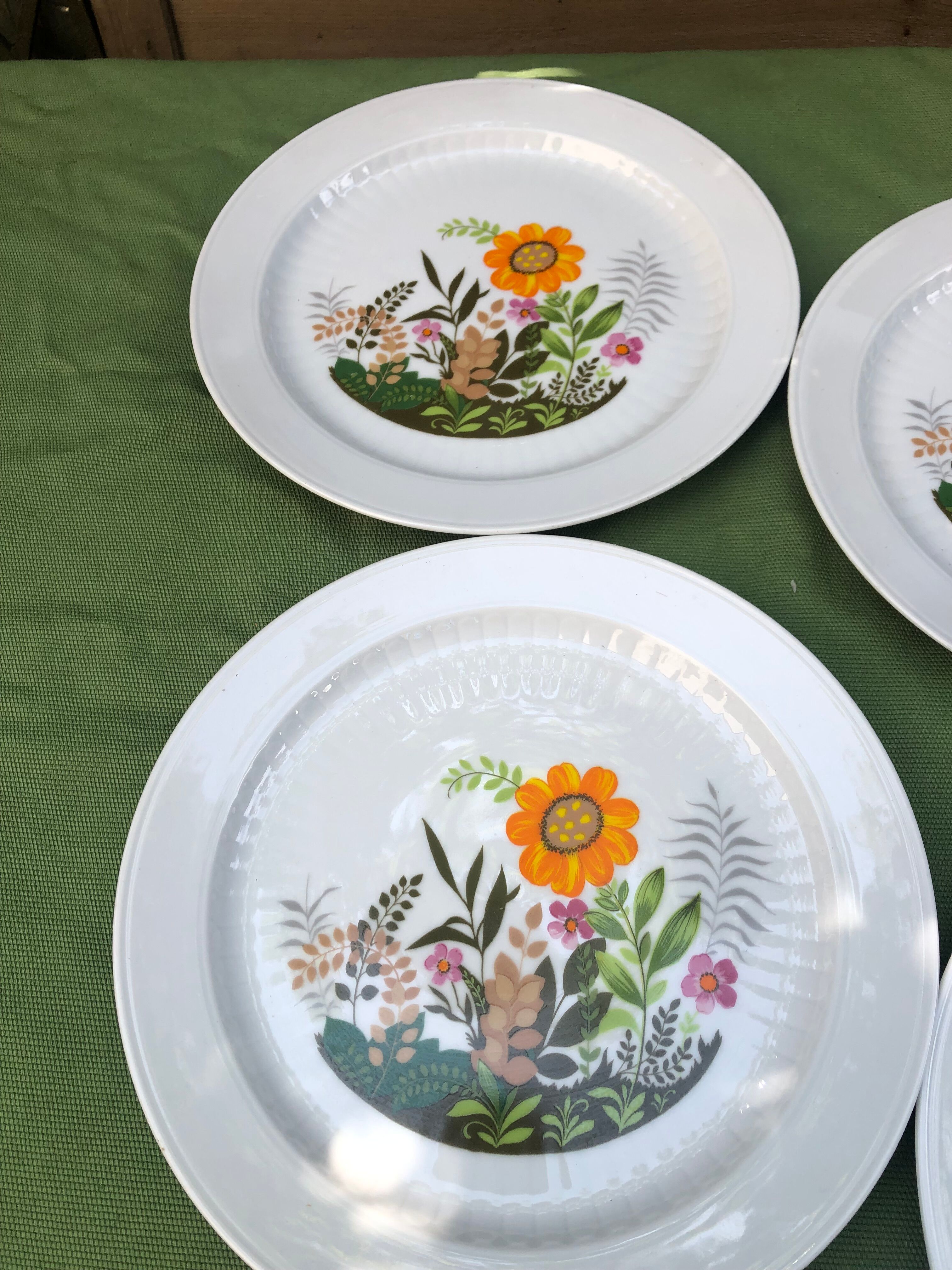 Set of 6 flat porcelain plates Winterling Bavaria