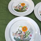 Set of 6 flat porcelain plates Winterling Bavaria