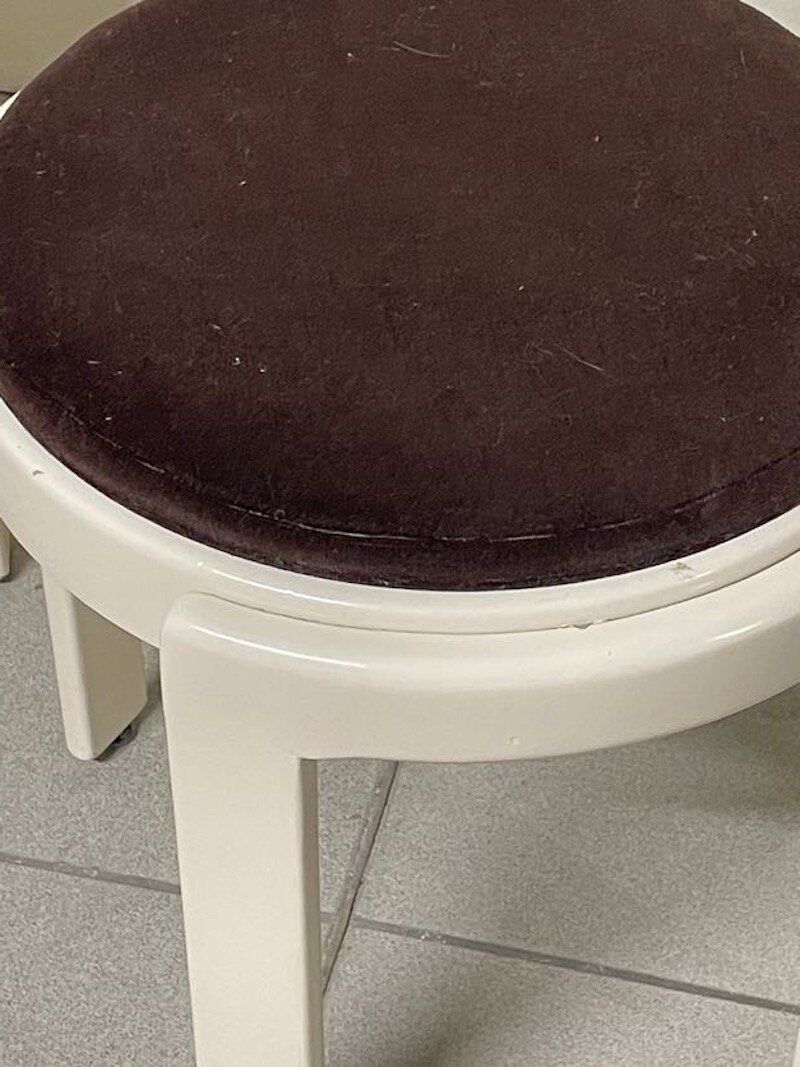Lacquered wooden chairs with fabric, 1970s, set of 4