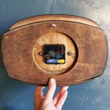 Vintage formica clock rectangular silent wall clock "Lora black yellow"