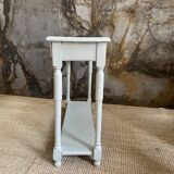 Drawer console raw wood & gray green