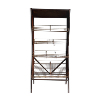 Old wooden and metal shelf