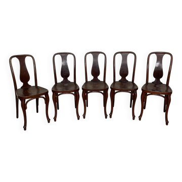 Set di 5 sedie in legno curvato di J.&J. Kohn Vienna, inizio XX secolo