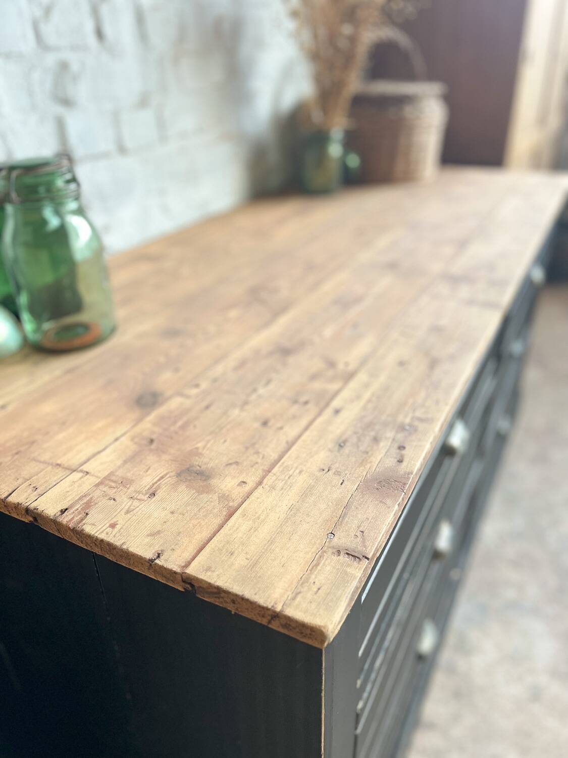 Old trade furniture with black patina