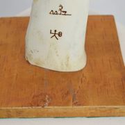 Scandinavian Studio Table Lamp in Carved Bone with Symbolic Decoration, c. 1950s–1970s