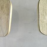 Pair of chairs in "wood" formica and gold edges, 1960s