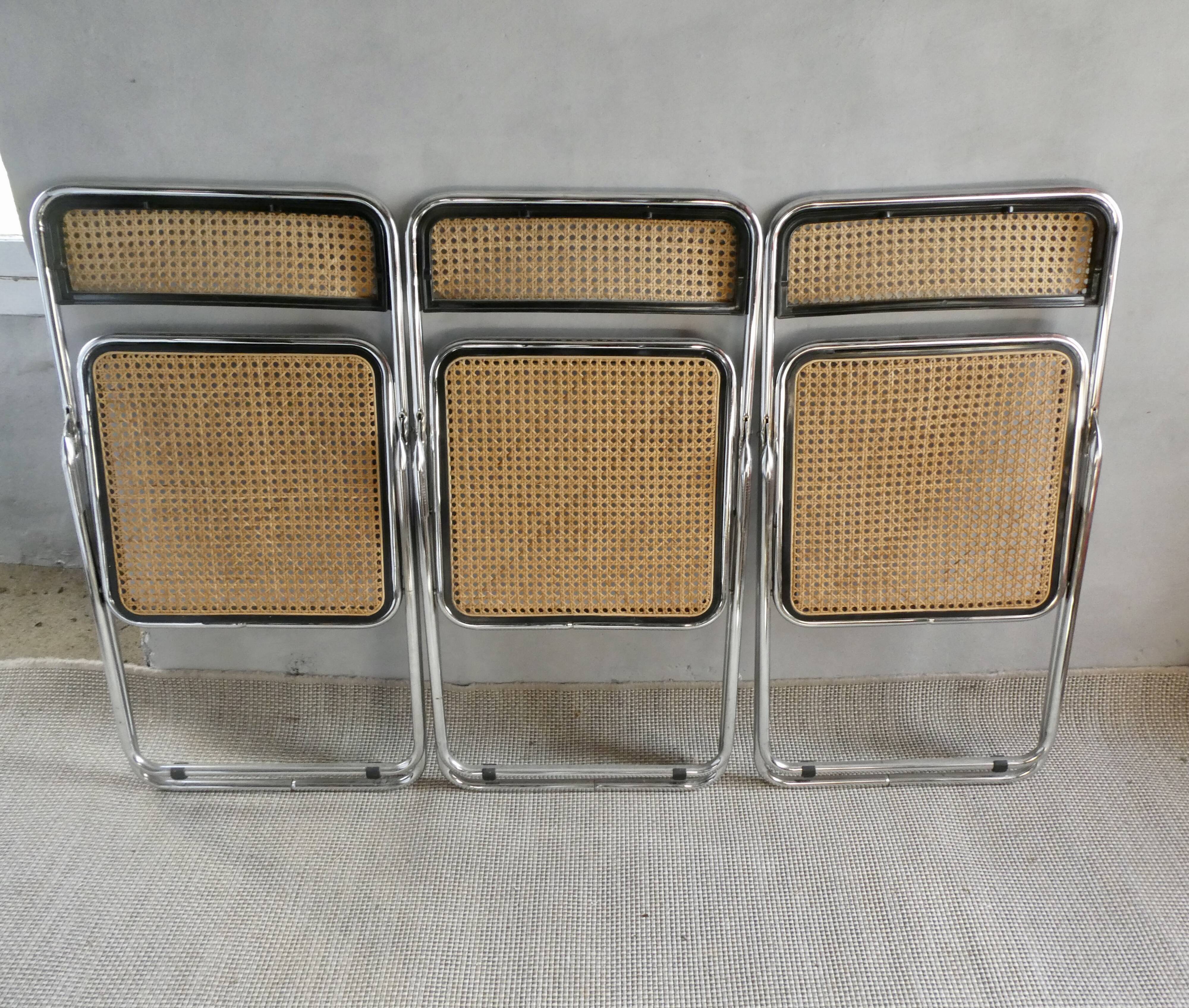 3 Elios Colle folding chairs by Elsa Italy, 70s-80s