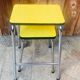 Set of 2 yellow Formica stools