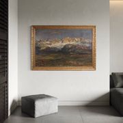 Antique Italian signed mountain landscape painting from 19th century