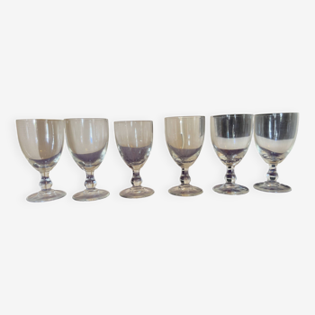 Set of 6 old glasses