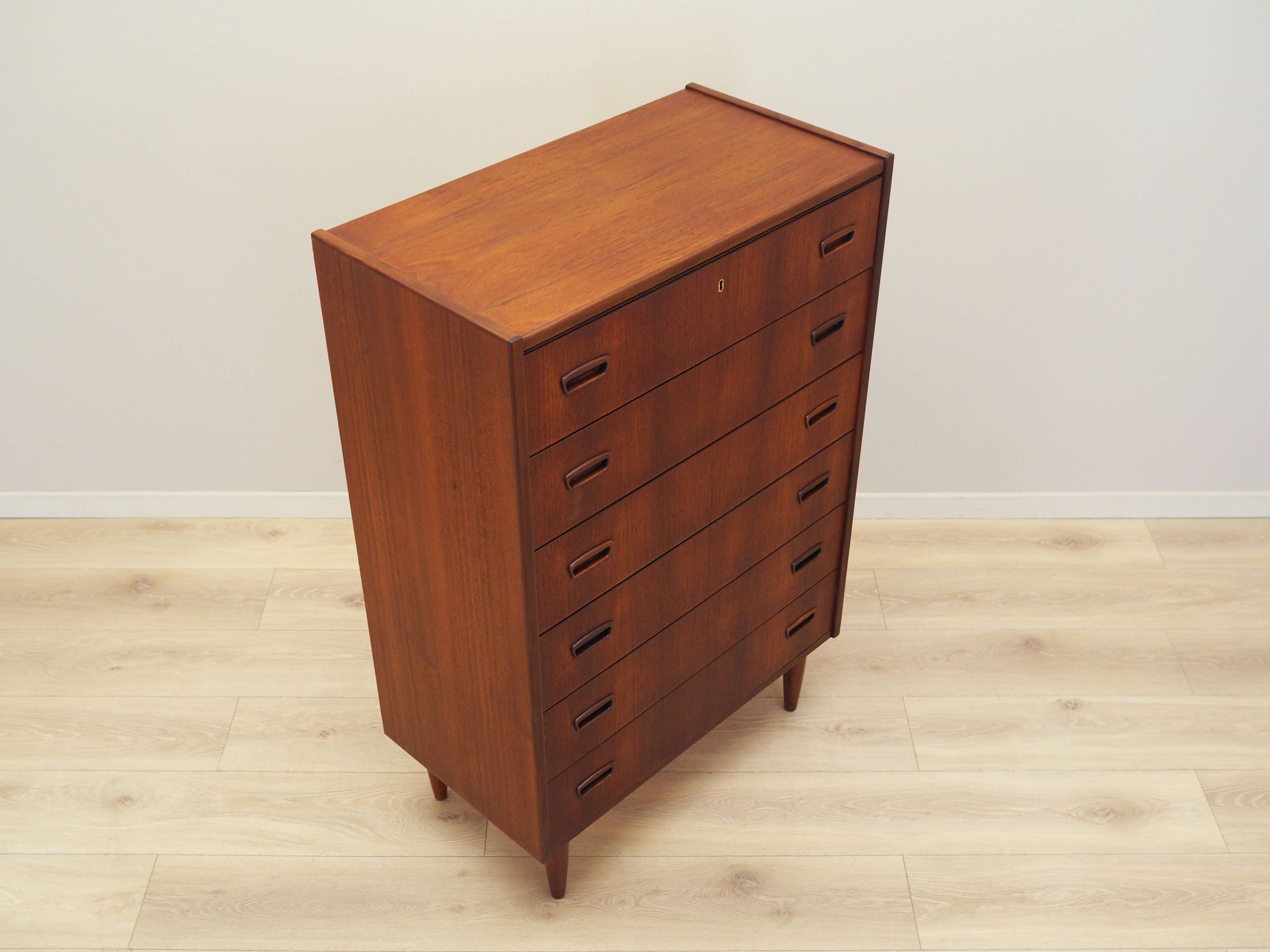 Teak chest of drawers, Danish design, 1970s, production: Denmark