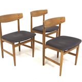 Set of 3 Scandinavian "Öresund" chairs, Børge Mogensen, Sweden, 1960