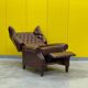 Brown leather Handmade Chesterfield Recliner Armchair