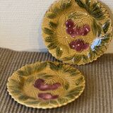 Set of 8 dessert plates in Sarreguemines barbotine