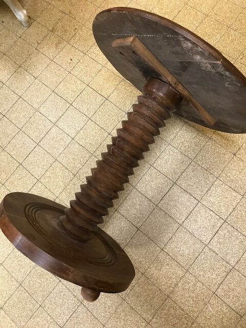 Table d,appointed round all wooden with central foot turned WAY NOT VIS.