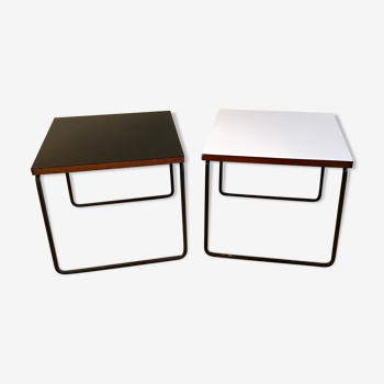 Pair of volantes tables by Pierre Guariche for Steiner