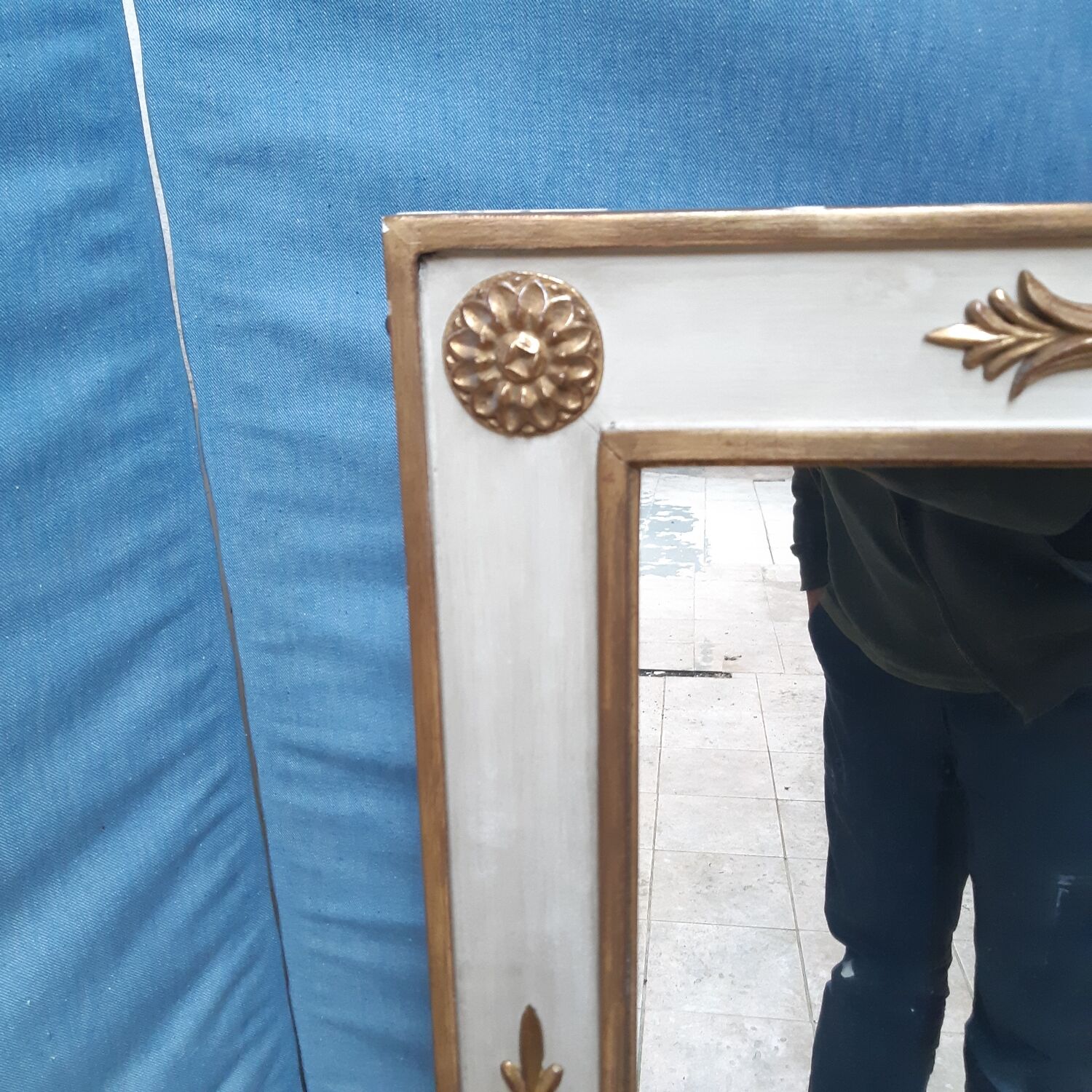 Gold and white empire mirror 130X89