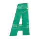 Old letter in metal and plexiglass, industrial decoration