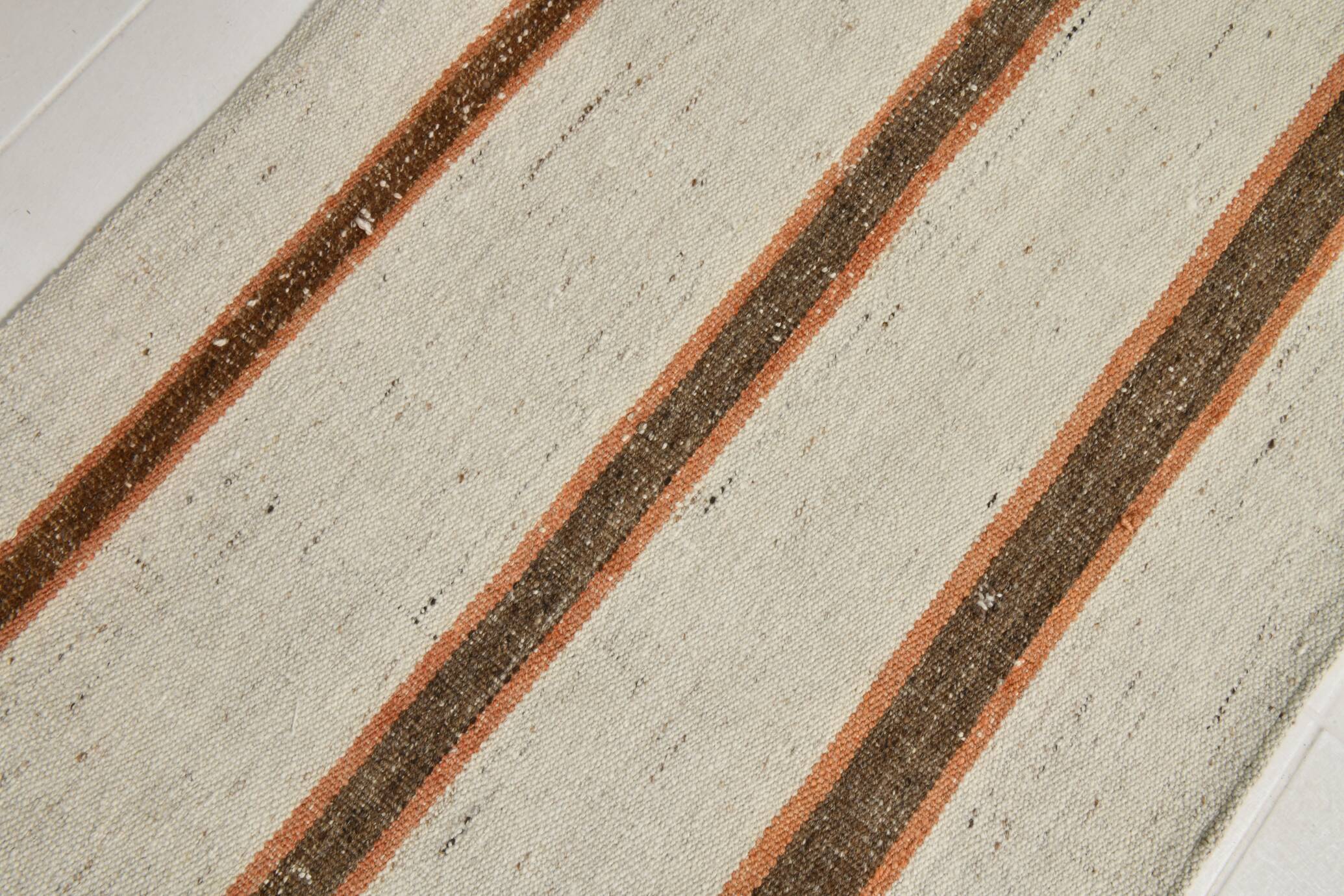 2x8 Brown & Beige Kilim Runner Rug, 71x260Cm