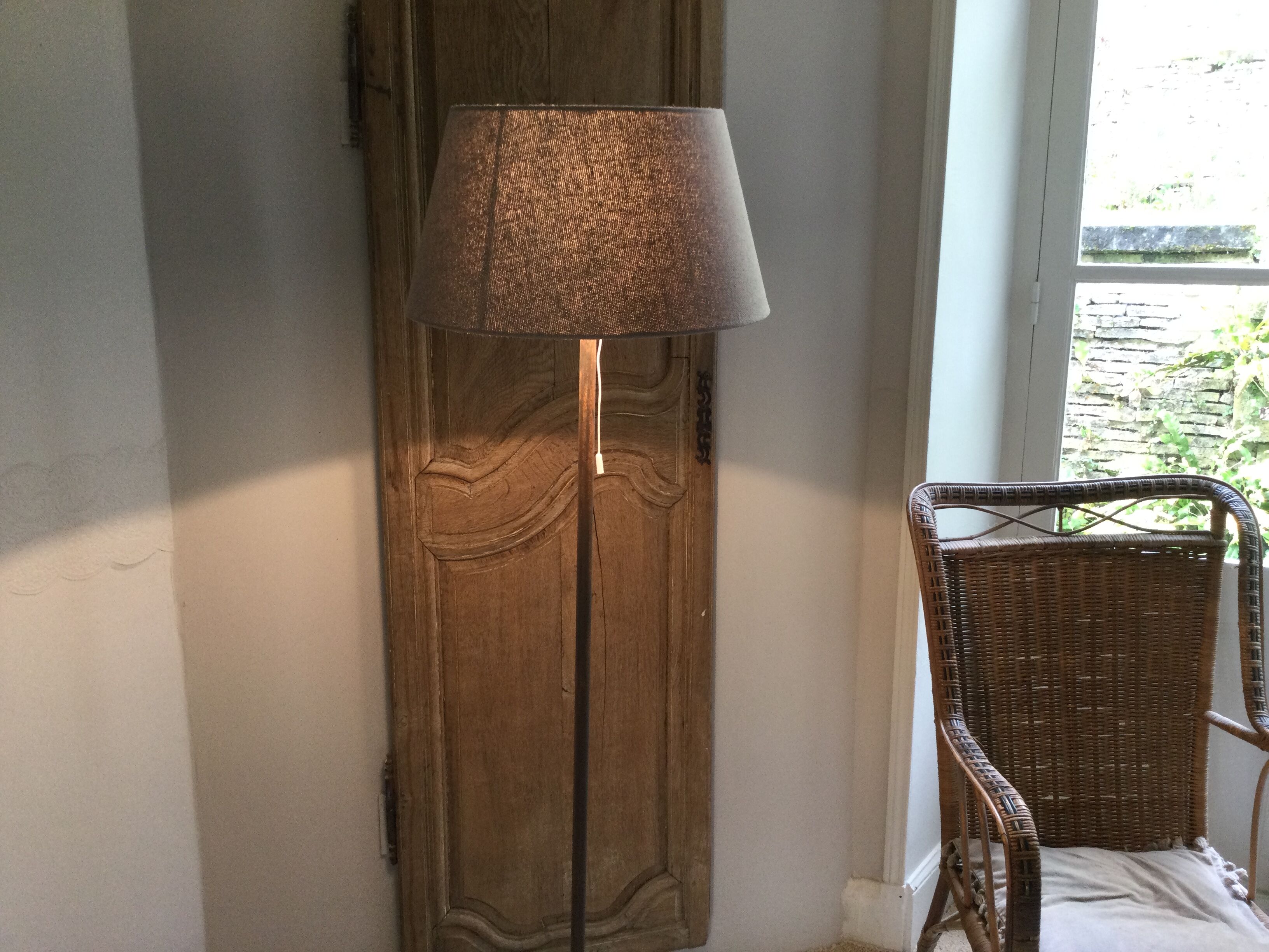 Wooden floor lamp