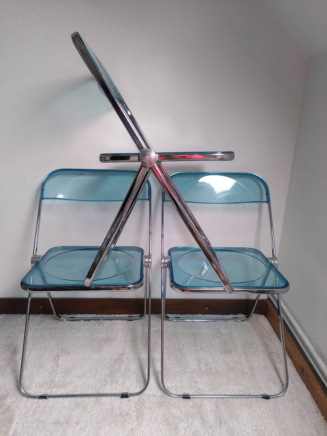 3 'Plia' chairs by Piretti for Castelli