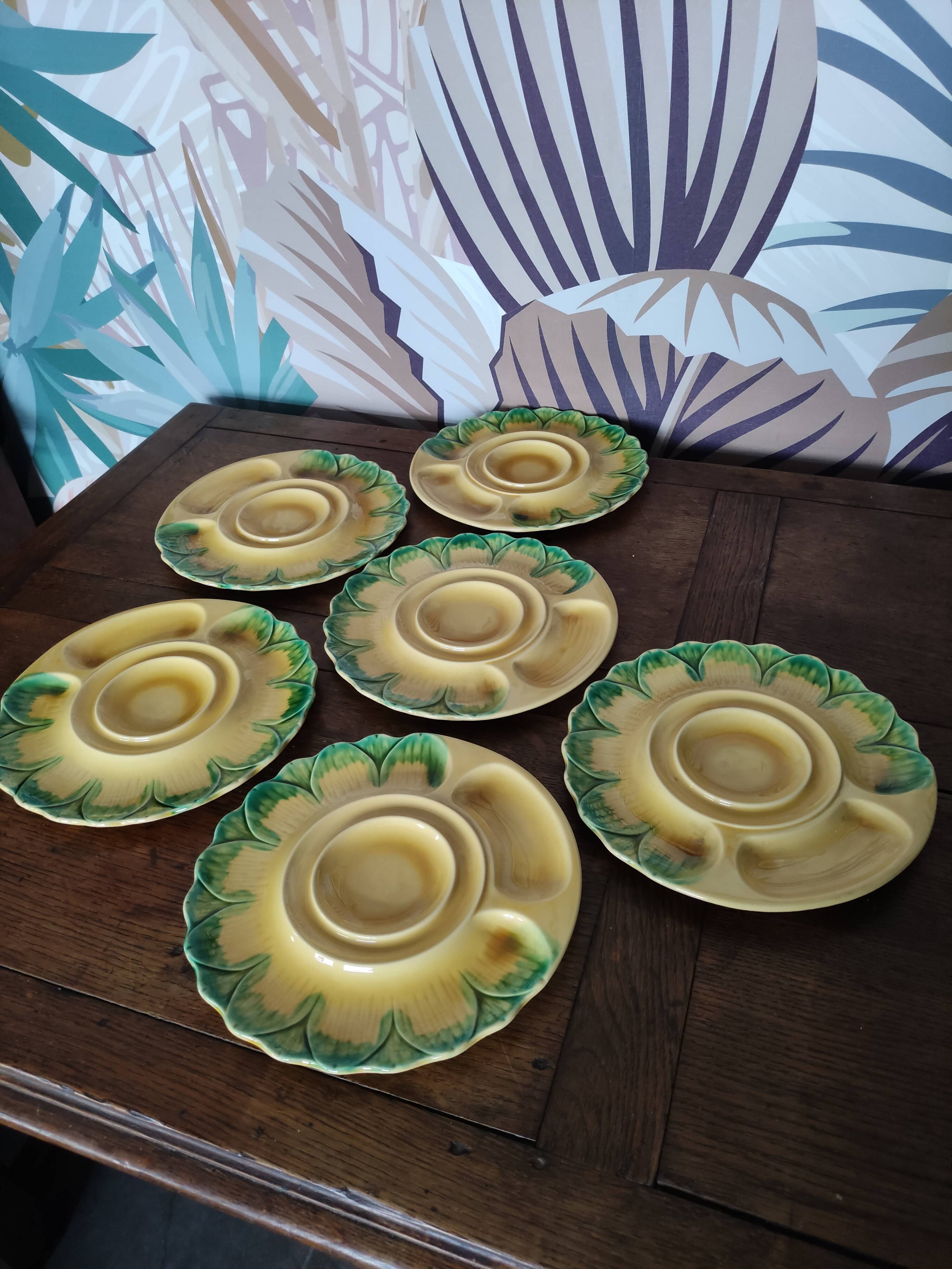 Series of 6 Orfinox Artichoke Plates