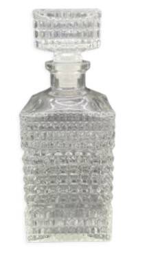 Whiskey decanter pitcher bottle square cap diamond decor,