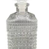 Carafe à whisky pichet flacon bouchon carré décor losanges,