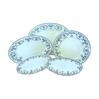 Service of luneville earthenware dishes