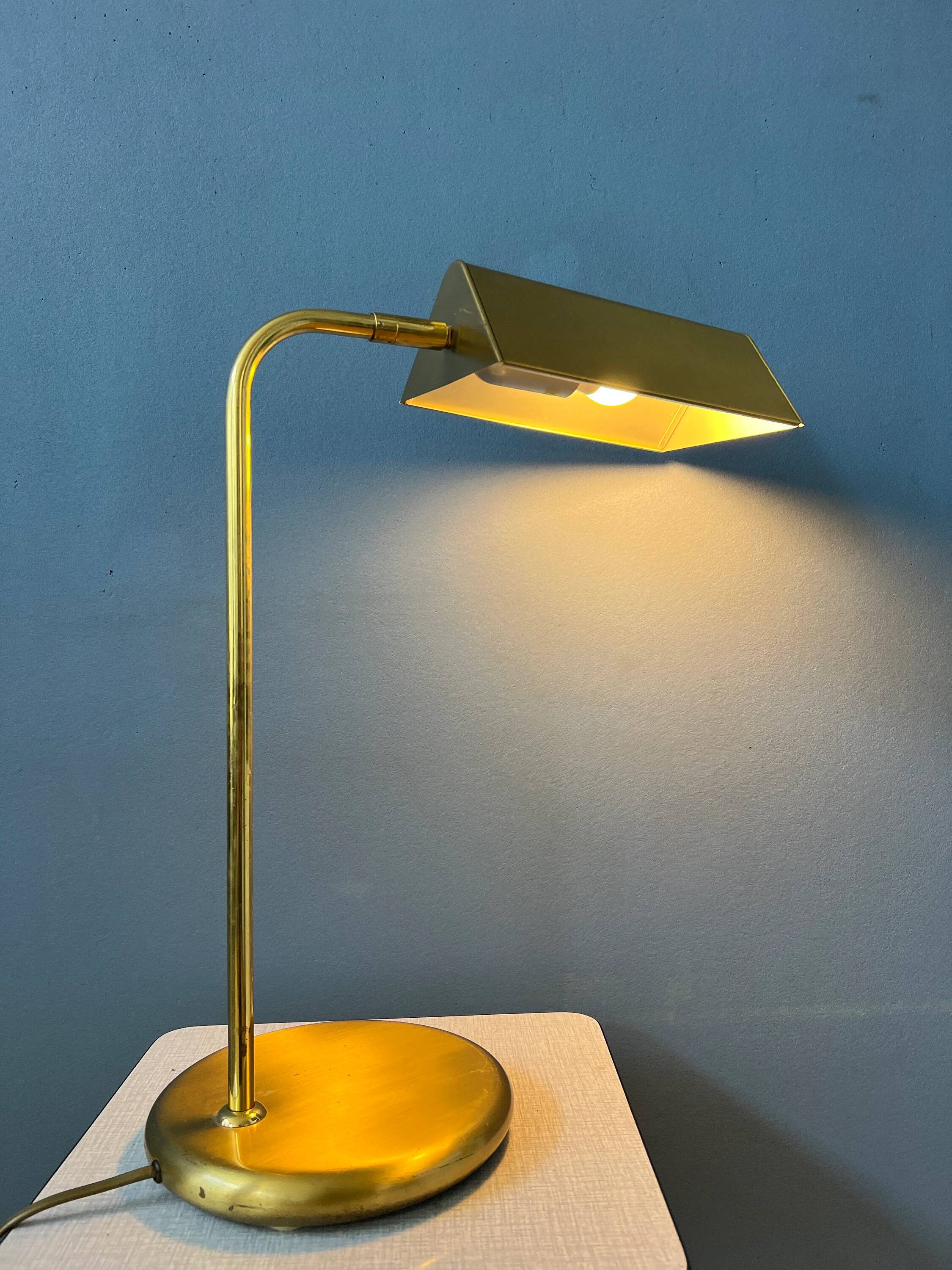 Mid-Century brass desk lamp - Bauhaus style table lamp - gold lamp