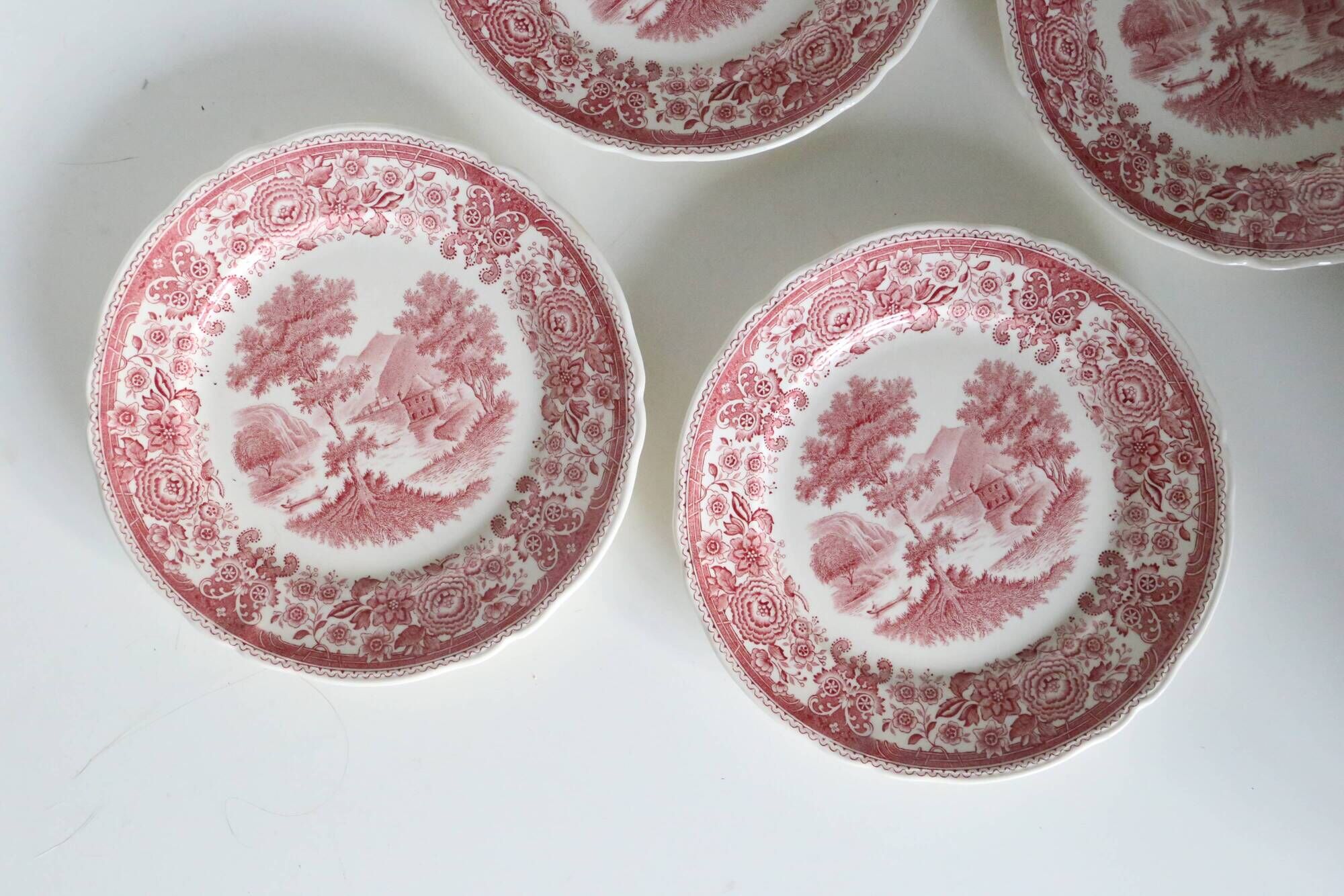 Set of 4 Burgenland dessert plates, pink, Villeroy and Boch