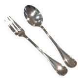 Fourchette cuillere a ragout métal argenté orfèvre Christofle Albi
