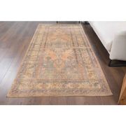 Vintage Turkish Oushak Handmade Wool Cotton Orange Area Rug 124x251