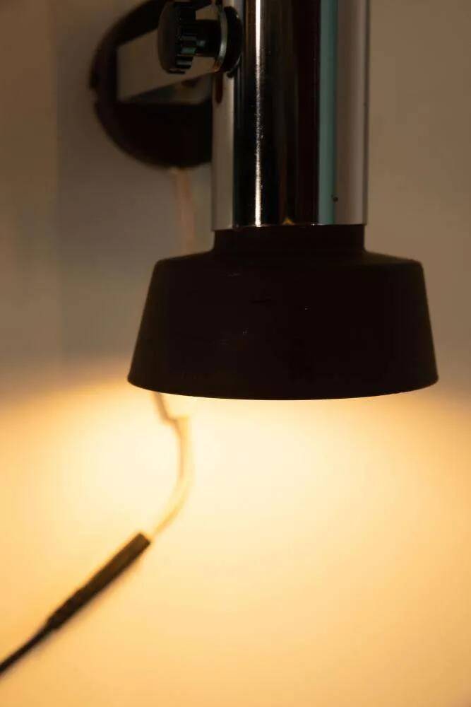 Vintage 1960s design wall/ceiling light, space age chrome.