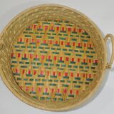 Set Basket natural fiber and raffia / vintage / africa