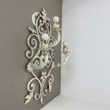 1 de 3 xxl 73cm blanc Métal Florentiner Applique murale de théâtre, Italie, années 1970