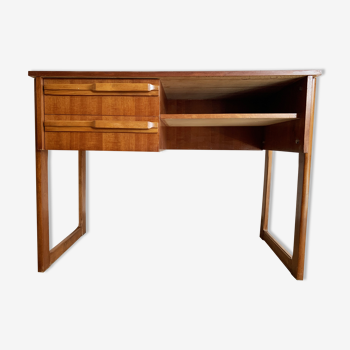 Bureau en bois des années 50 pieds "traineau"