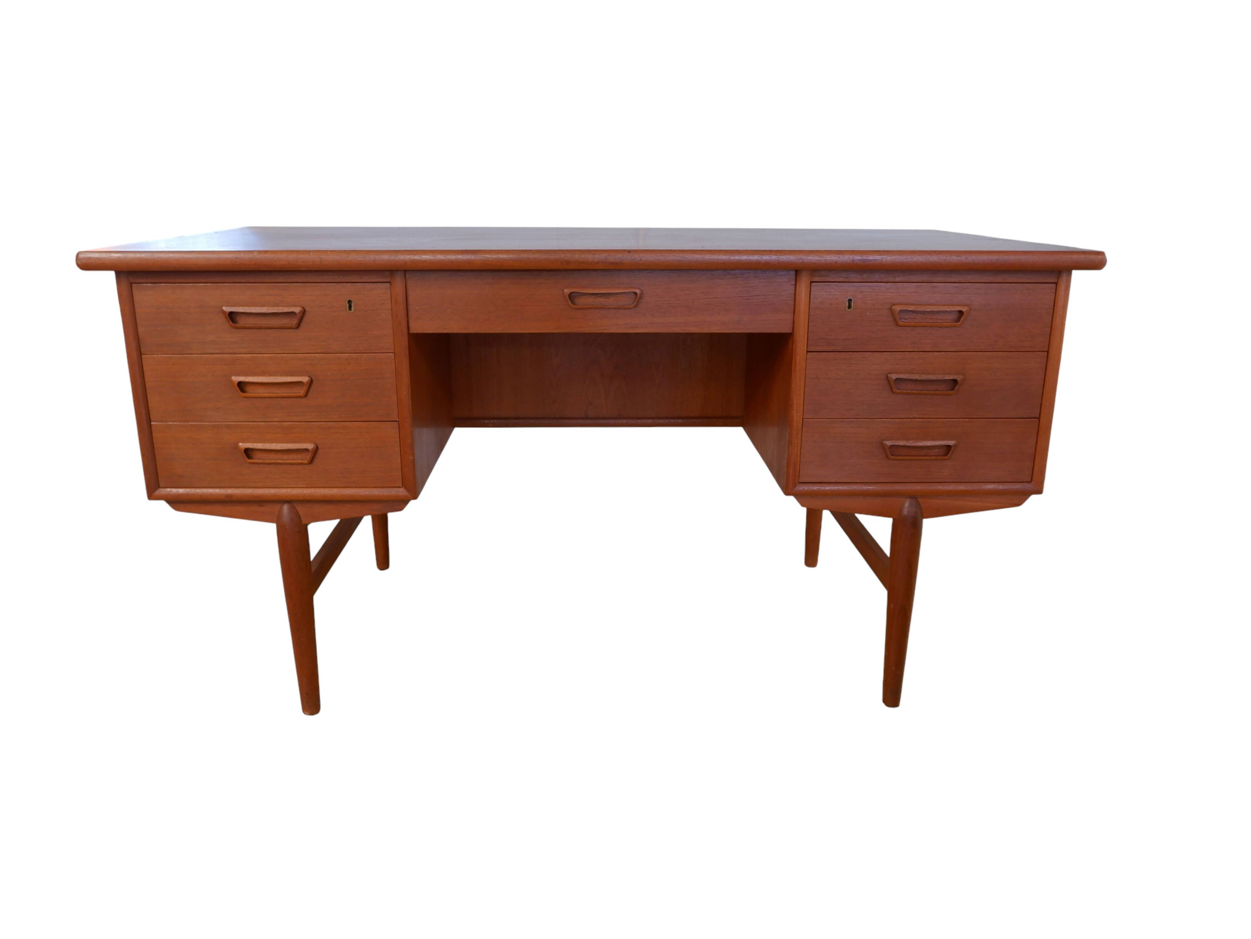 Danish teak writing desk,double-sided 1960s
