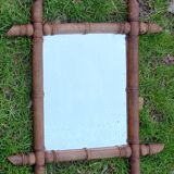Old bamboo-style wooden mirror