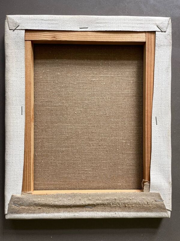 Tableau vintage années 70 paysage jardin art brut