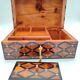 Jewelry box in fully inlaid thuja wood (mother-of-pearl and acacia)