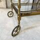 Rolling bar cart in brass and bronze circa 1960