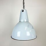 Industrial Grey Enamel Pendant Lamp, 1960s